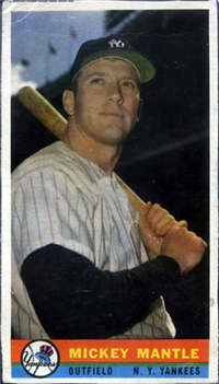 1959 Bazooka Baseball Card  #14  Mickey Mantle  (Hall of Fame)