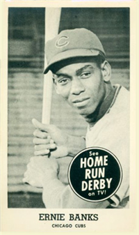 1959 Home Run Derby Baseball  Card   Ernie Banks  (Hall of Fame)