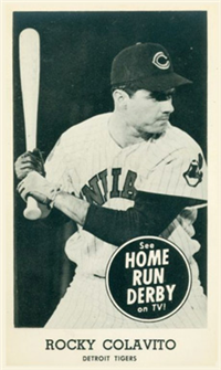 1959 Home Run Derby Baseball  Card   Rocky Colavito