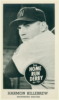 1959 Home Run Derby Baseball  Card   Harmon Killebrew  (Hall of Fame)