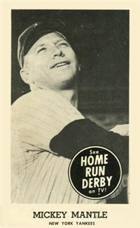 1959 Home Run Derby Baseball  Card   Mickey Mantle  (Hall of Fame)