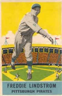 (R333)  1933 DeLong Play Ball Gum  Baseball Card  #11  Freddie Lindstrom  (Hall of Fame)