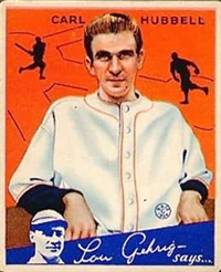 (R320)  1934 Goudey Big League Baseball Card  #12  Carl Hubbell  (Hall of Fame)