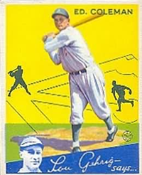 (R320)  1934 Goudey Big League Baseball Card  #28  Ed Coleman