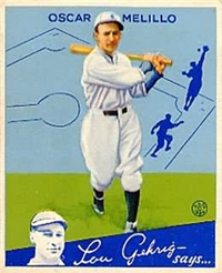(R320)  1934 Goudey Big League Baseball Card  #45  Oscar Melillo