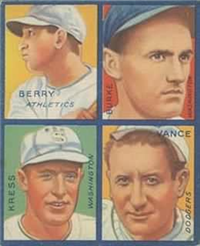 (R321)  1935 Goudey Big League Puzzle   Baseball Card   Berry/Burke/Kress/Vance