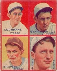 (R321)  1935 Goudey Big League Puzzle   Baseball Card   Cochrane (Hall of Fame),Gehringer (Hall of Fame), etc.