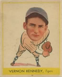 (R323)  1938 Goudey Big League Heads Up  Baseball Card  #256  Vernon Kennedy