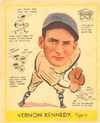 (R323)  1938 Goudey Big League Heads Up  Baseball Card  #280  Vernon Kennedy