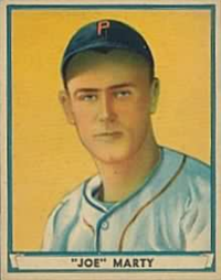 (R336)  1941 Gum, Inc. Play Ball Sports Hall of Fame  Baseball Card  #28  Joe Marty