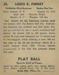 (R336)  1941 Gum, Inc. Play Ball Sports Hall of Fame  Baseball Card  #30  Lou Finney
