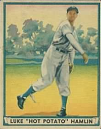 (R336)  1941 Gum, Inc. Play Ball Sports Hall of Fame  Baseball Card  #53  Luke Hamlin