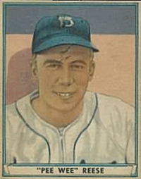 (R336)  1941 Gum, Inc. Play Ball Sports Hall of Fame  Baseball Card  #54  Pee Wee Reese (Rookie)  (Hall of Fame)