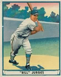 (R336)  1941 Gum, Inc. Play Ball Sports Hall of Fame  Baseball Card  #59  Bill Jurges