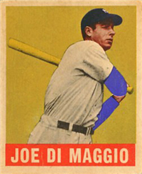 (R-401-1)  1948 Leaf All-Star  Baseball Card  #1  Joe DiMaggio  (Hall of Fame)