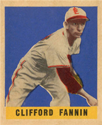 (R-401-1)  1948 Leaf All-Star  Baseball Card  #123  Clifford Fannin  (Short Print)
