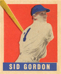 (R-401-1)  1948 Leaf All-Star  Baseball Card  #131  Sid Gordon  (Short Print)