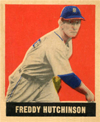 (R-401-1)  1948 Leaf All-Star  Baseball Card  #163  Fred Hutchinson  (Short Print) (Rookie)