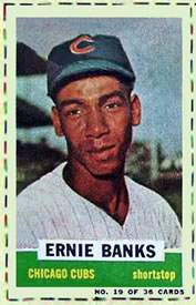 1961 Bazooka Baseball Card  #19  Ernie Banks  (Hall of Fame)