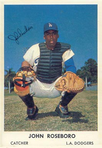 1961 Bell Brand Dodgers Baseball Card  #8  John Roseboro