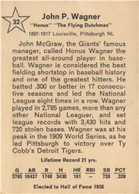 1961 Golden Press Baseball Card  #32  Honus Wagner  (Hall of Fame)