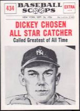 1961 Nu-Card Scoops Baseball Card  #434  "Dickey Chosen All Star Catcher"