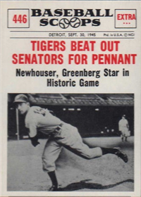 1961 Nu-Card Scoops Baseball Card  #446 "Tigers Beat Out Senators For Pennant"