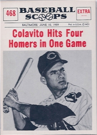 1961 Nu-Card Scoops Baseball Card  #468  "Colavito Hits Four Homers In One Game"