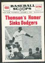 1961 Nu-Card Scoops Baseball Card  #480  "Thompson's Homer Sinks Dodgers"
