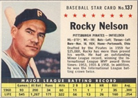 1961 Post Cereal Box Baseball Card  #137  Rocky Nelson (box)