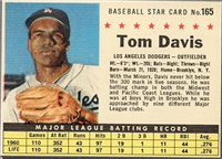 1961 Post Cereal Box Baseball Card  #165  Tom Davis (box)