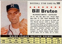 1961 Post Cereal Box Baseball Card  #109a  Bill Bruton (box, Braves)