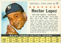 1961 Post Cereal Box Baseball Card  #12a  Hector Lopez (box)
