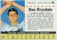 1961 Post Cereal Box Baseball Card  #160b  Don Drysdale (company)