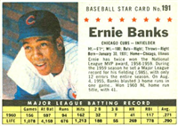 1961 Post Cereal Box Baseball Card  #191a  Ernie Banks (box)