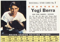 1961 Post Cereal Box Baseball Card  #1a  Yogi Berra (box)  (Hall of Fame)