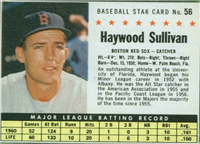 1961 Post Cereal Box Baseball Card  #56a  Haywood Sullivan (box)