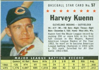 1961 Post Cereal Box Baseball Card  #57b  Harvey Kuenn (company, Giants)