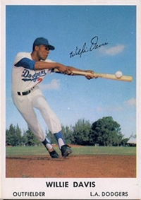 1962 Bell Brand Dodgers Baseball Card  #3  Willie Davis
