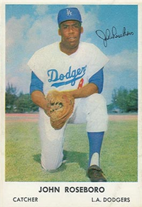 1962 Bell Brand Dodgers Baseball Card  #8  John Roseboro