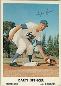 1962 Bell Brand Dodgers Baseball Card  #20  Daryl Spencer