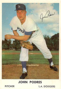 1962 Bell Brand Dodgers Baseball Card  #22  Johnny Podres