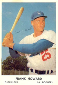 1962 Bell Brand Dodgers Baseball Card  #25  Frank Howard