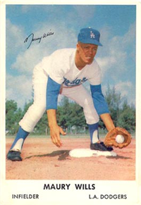 1962 Bell Brand Dodgers Baseball Card  #30  Maury Wills