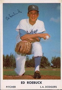 1962 Bell Brand Dodgers Baseball Card  #37  Ed Roebuck