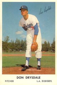 1962 Bell Brand Dodgers Baseball Card  #53  Don Drysdale  (Hall of Fame)