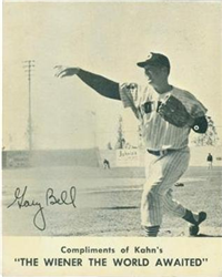 1962 Kahn's Wieners Baseball Card  #1b  Gary Bell (no fat man in background)