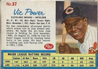 1962 Post Cereal Box Baseball Card  #37  Vic Power