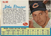 1962 Post Cereal Box Baseball Card  #42  John Romano