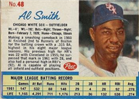 1962 Post Cereal Box Baseball Card  #48  Al Smith